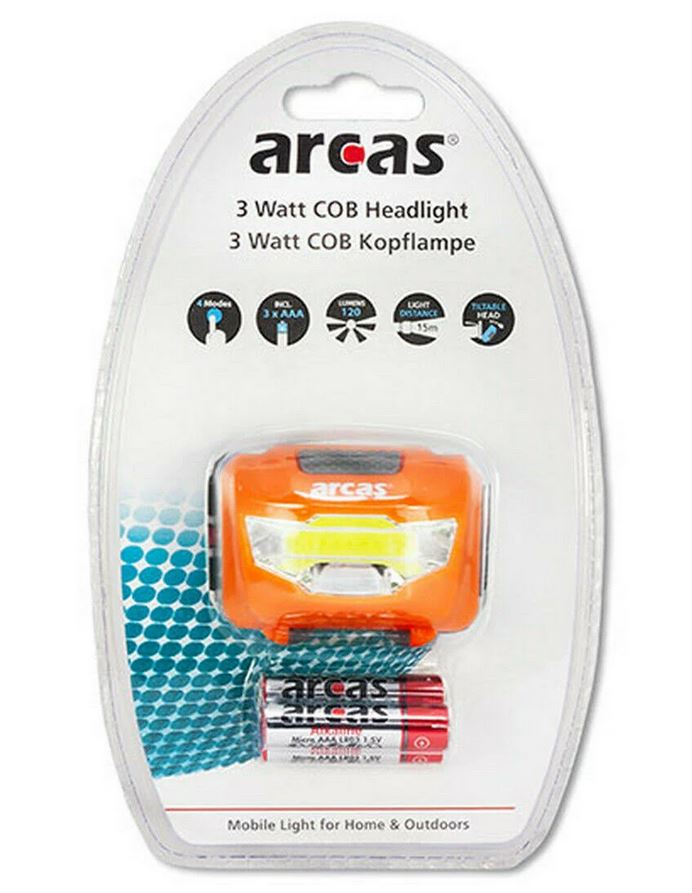 Arcas Stirnlampe Modell 3W LED Orange  Arcas Stirnlampe Modell 3W LED Orange